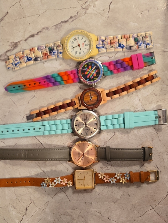 Accessories - Assorted Colorful Silicone and Leather Watches - Mixed Styles